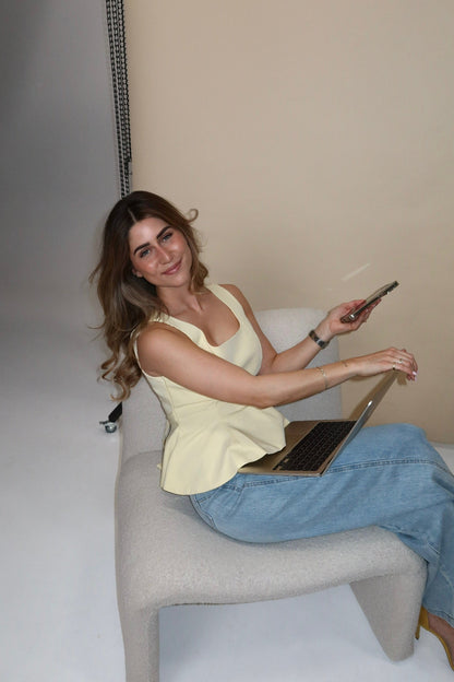 THE CLASSIC BOW TOP BUTTER YELLOW women — KATE JUNE