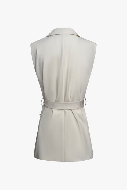 THE CLASSIC SLEEVELESS BLAZER CRÈME women — KATE JUNE