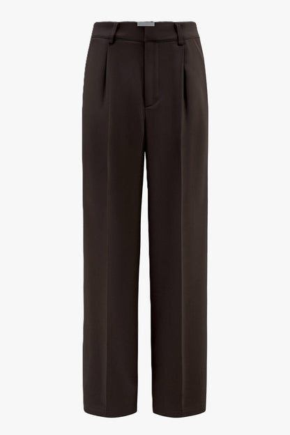 THE CLASSIC WIDE LEG PANTS CHOCO BROWN women — KATE JUNE
