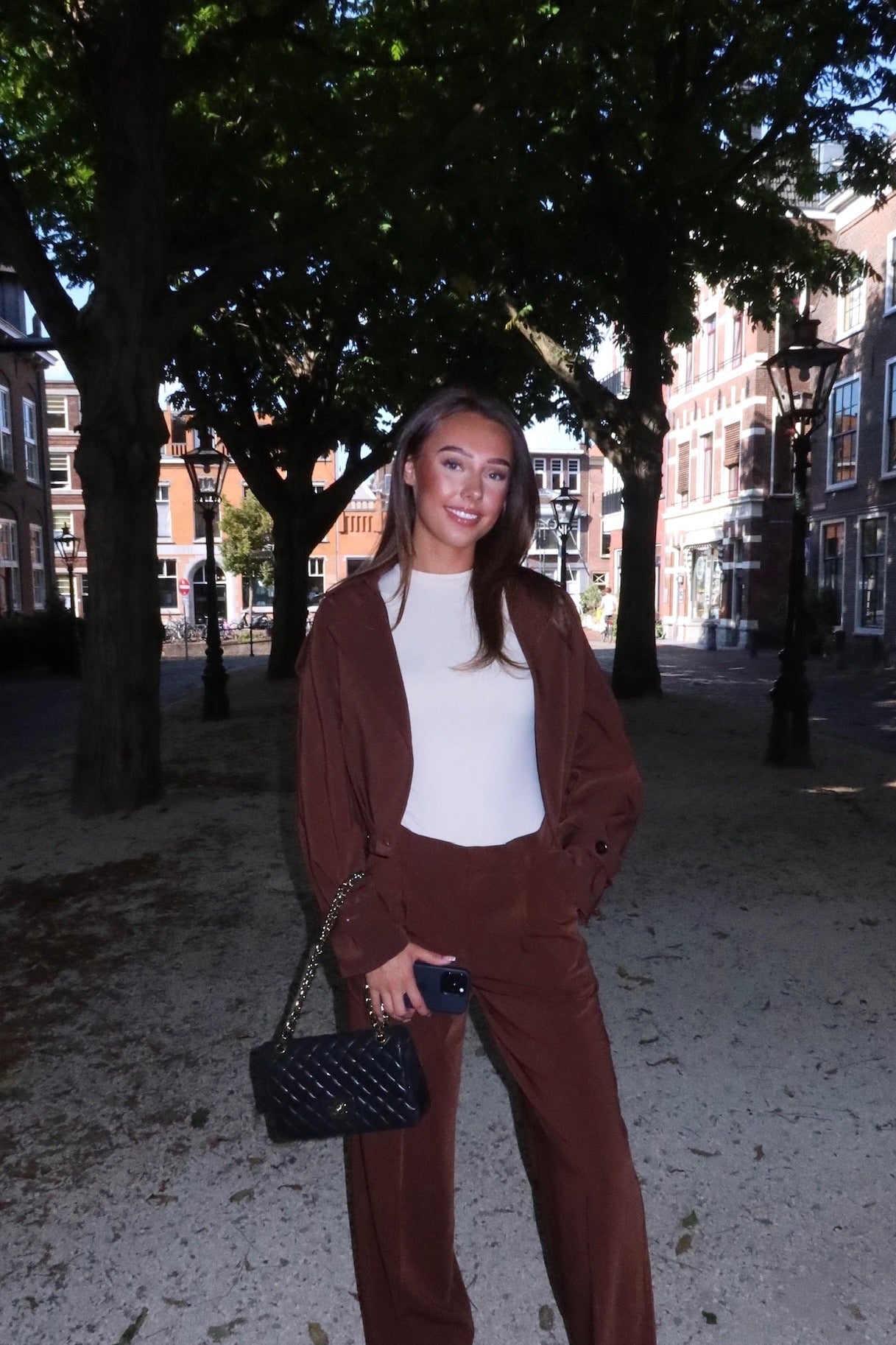 THE CLASSIC WIDE LEG PANTS CHOCO BROWN women — KATE JUNE