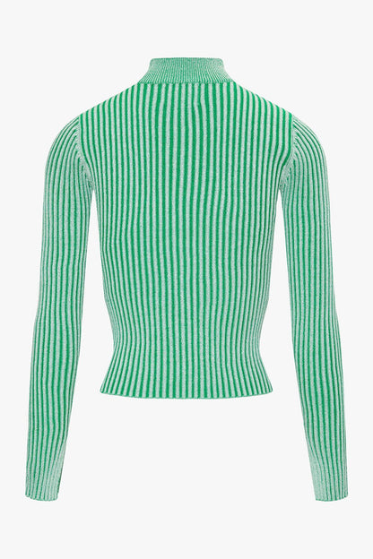 THE CONTRAST RIB PULL GREEN women — KATE JUNE