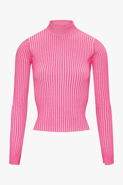 THE CONTRAST RIB PULL PINK women — KATE JUNE