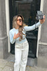 contrast stitched cargo pants full body women — KATE JUNE