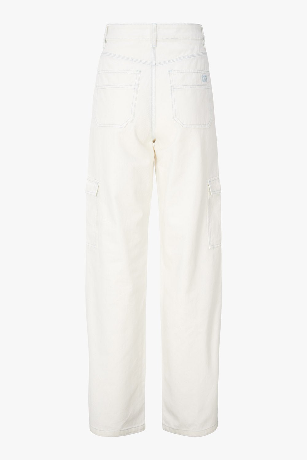 contrast stitched cargo pants back view women — KATE JUNE