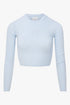 THE CROPPED EMBRO TEE ICE BLUE women — KATE JUNE