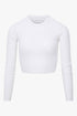 THE CROPPED EMBRO TEE OFF - WHITE women — KATE JUNE