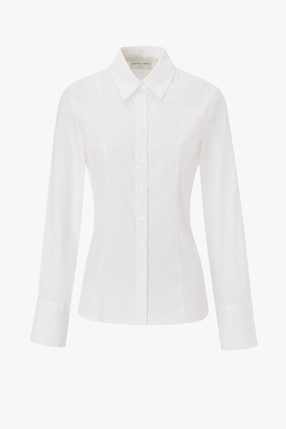 THE FITTED STRAP BLOUSE OFF WHITE women front view — KATE JUNE
