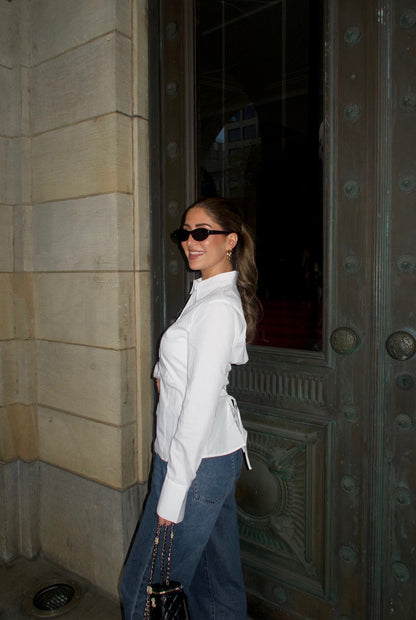 THE FITTED STRAP BLOUSE OFF WHITE women full style — KATE JUNE