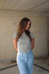 THE GARMENT DYED TEE GREEN women — KATE JUNE