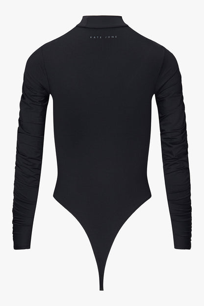 THE GATHERED LONGSLEEVE BODY BLACK women — KATE JUNE