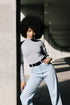 THE GATHERED LONGSLEEVE BODY BLUE GREY women — KATE JUNE