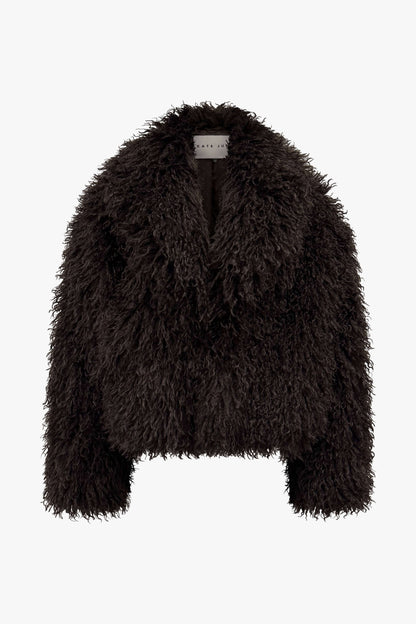 THE HAIRY FUR COAT DARK BROWN women — KATE JUNE
