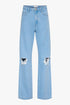 THE HR STRAIGHT LEG JEANS DAMAGED women — KATE JUNE