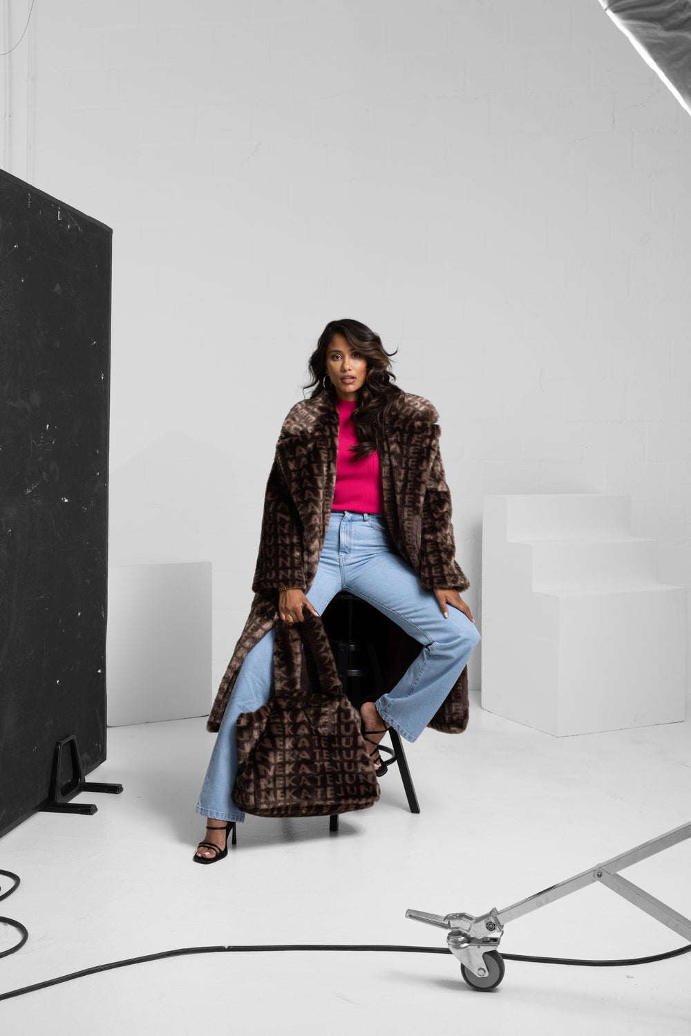 Fur tote bag