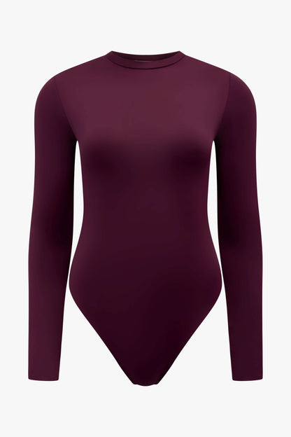 THE LONG SLEEVE COLLAR BODY BURGUNDY women — KATE JUNE