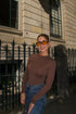 THE LONG SLEEVE COLLAR BODY CHOCO BROWN women — KATE JUNE