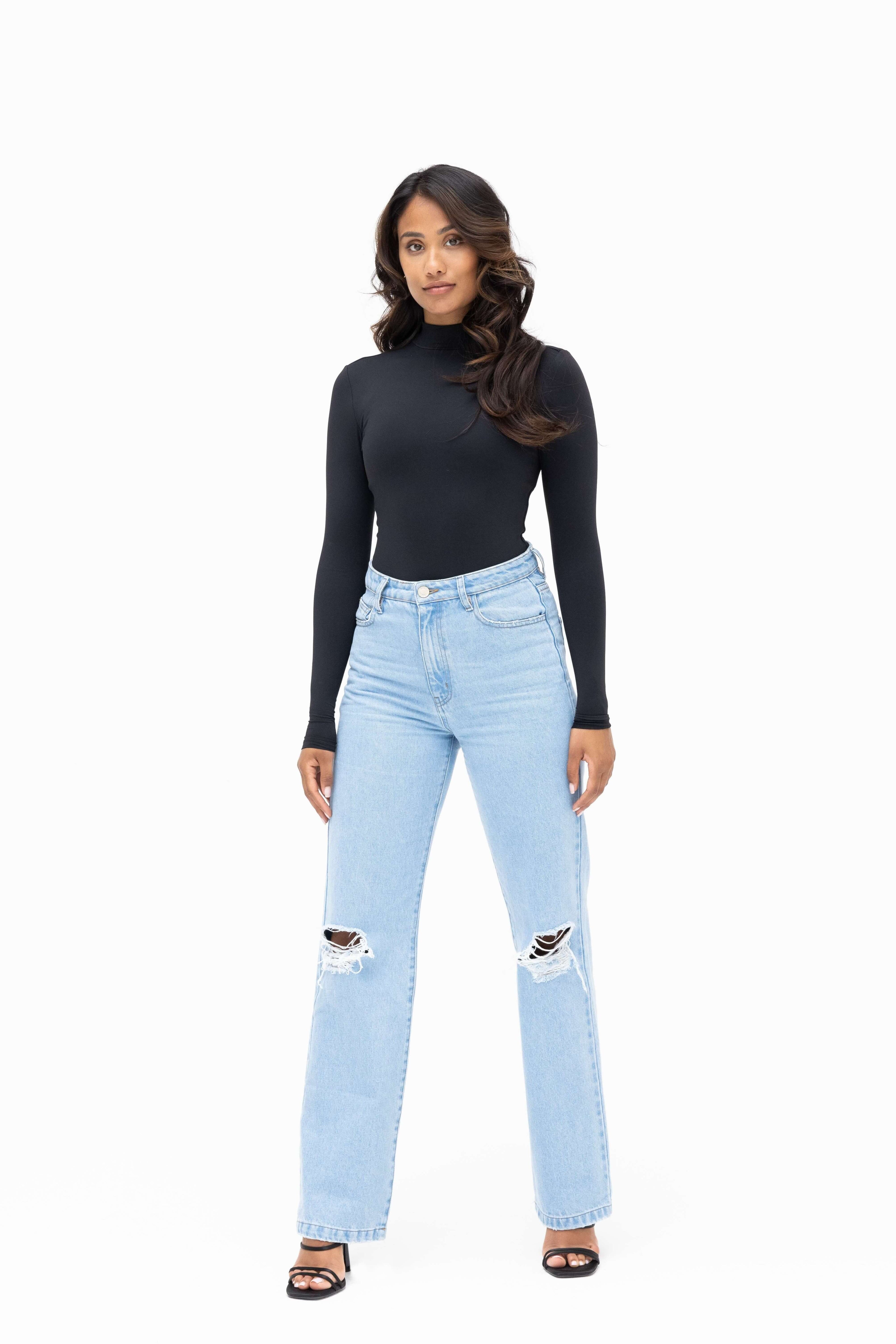 THE MOCK NECK BODY BLACK women — KATE JUNE