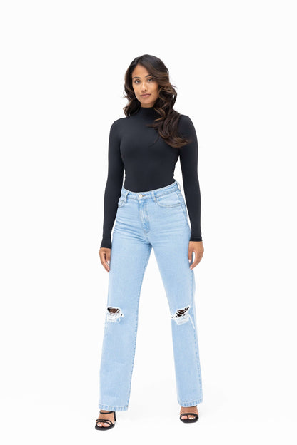 THE MOCK NECK BODY BLACK women — KATE JUNE