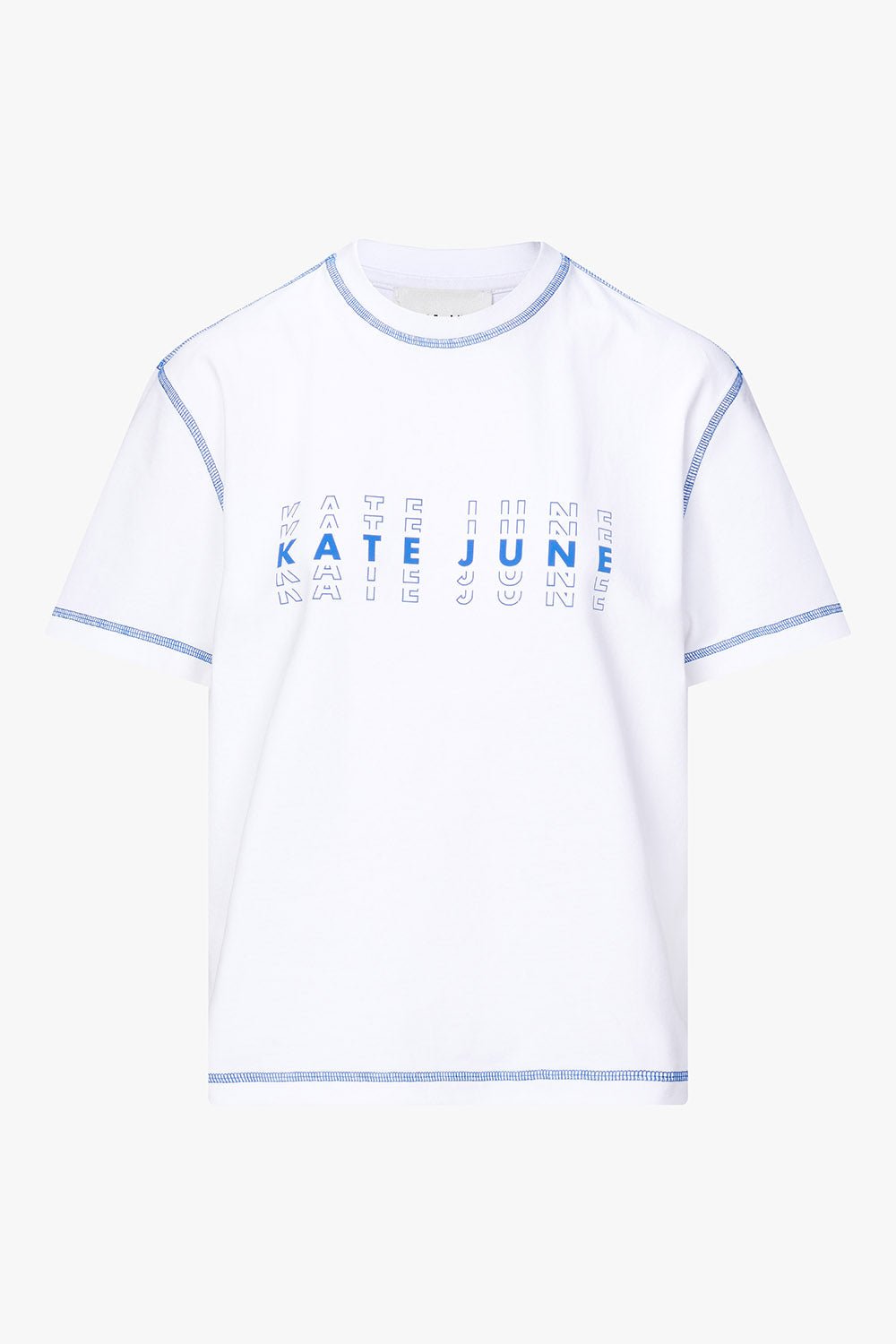 THE OVERSIZED LOGO TEE BLUE women — KATE JUNE