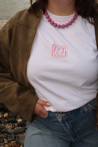 THE OVERSIZED LOGO TEE PINK women — KATE JUNE
