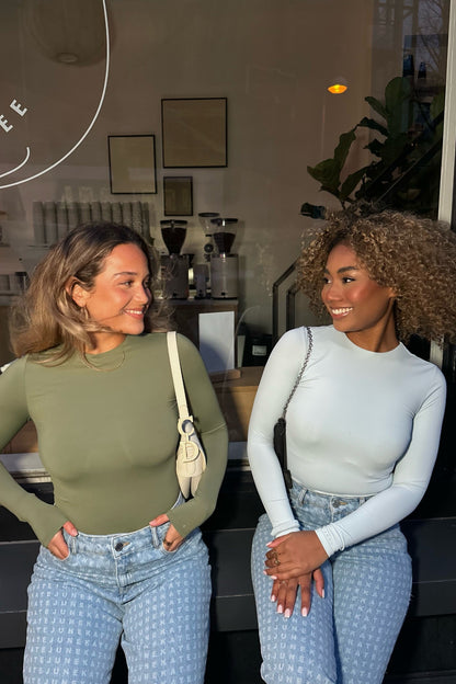 THE ROUND NECK BODY ARMY GREEN women — KATE JUNE