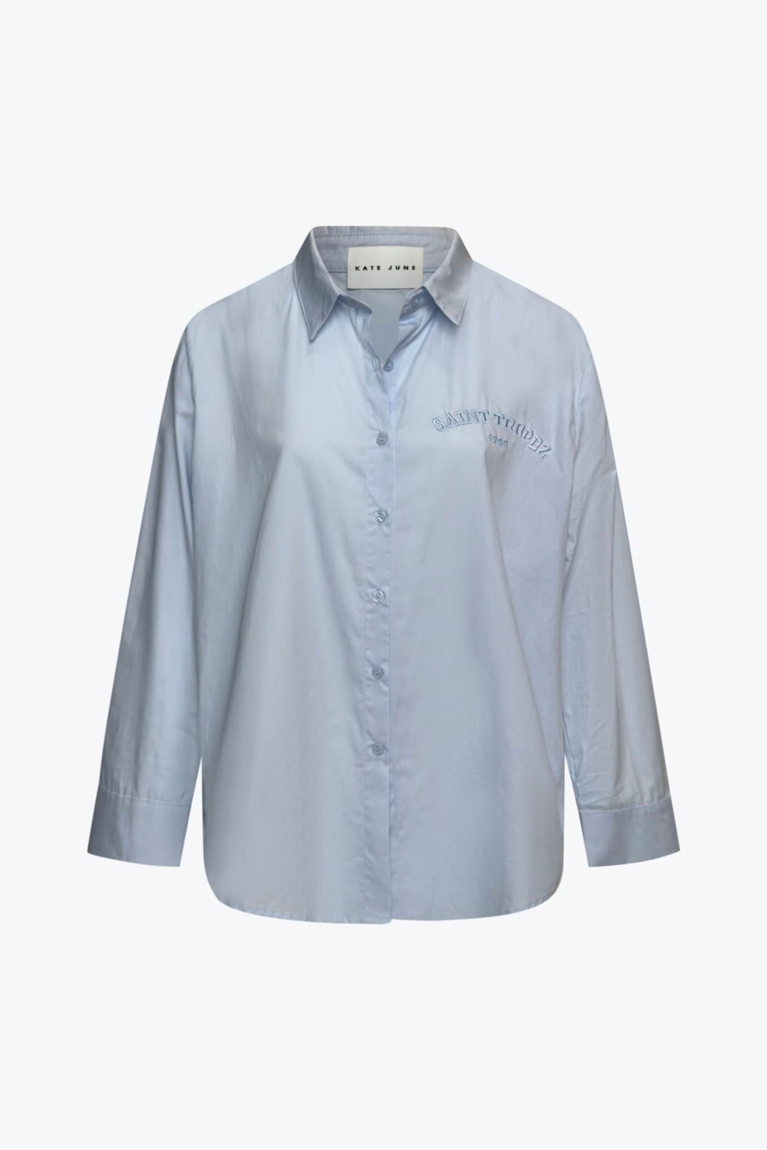 THE SAINT TROPEZ POPLIN BLOUSE LIGHT BLUE women — KATE JUNE