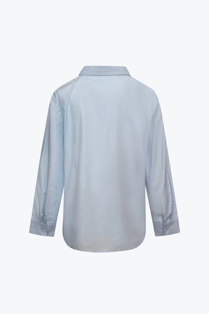 THE SAINT TROPEZ POPLIN BLOUSE LIGHT BLUE women — KATE JUNE