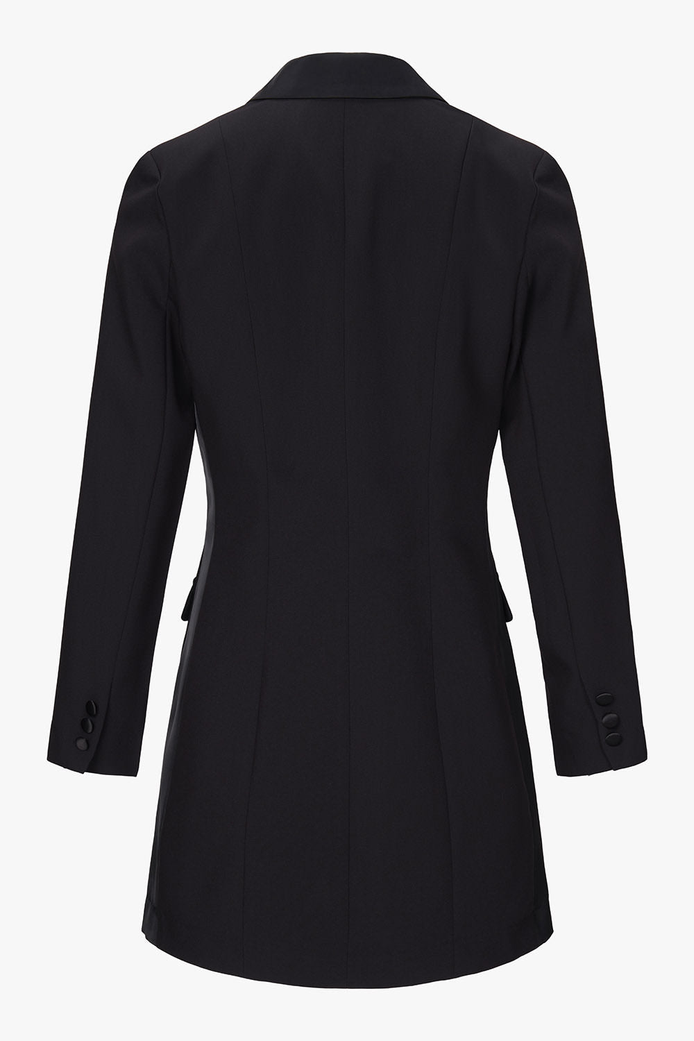 satin detailled blazer dress back view women — KATE JUNE