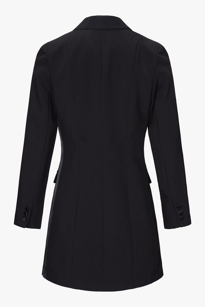 satin detailled blazer dress back view women — KATE JUNE