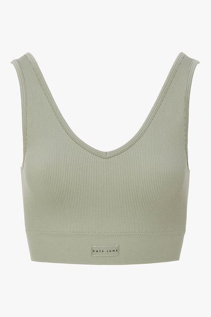 THE SEAMLESS ACTIVE TOP ARMY GREEN women — KATE JUNE