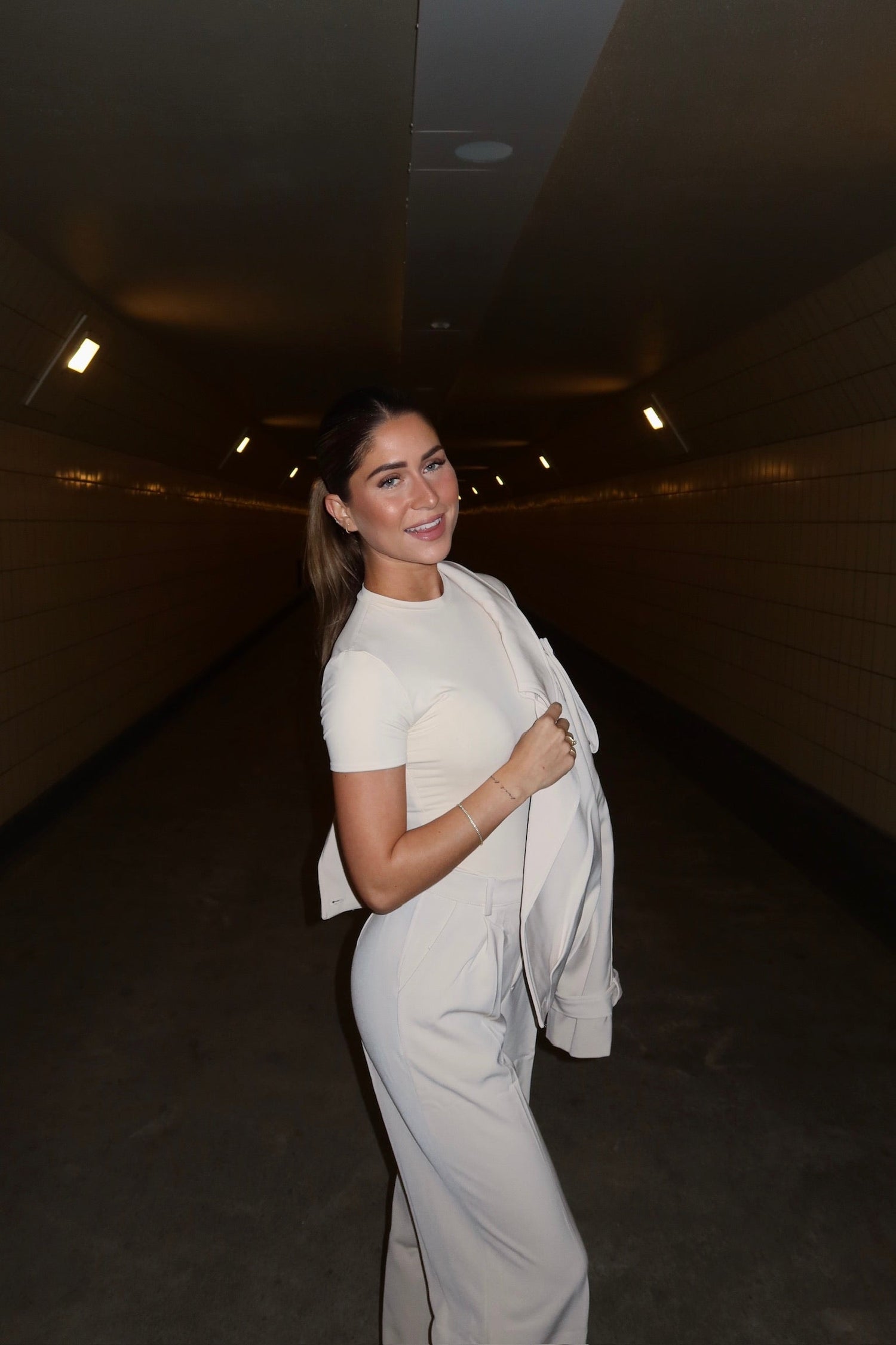 THE SHORT SLEEVE COLLAR BODY BEIGE women — KATE JUNE
