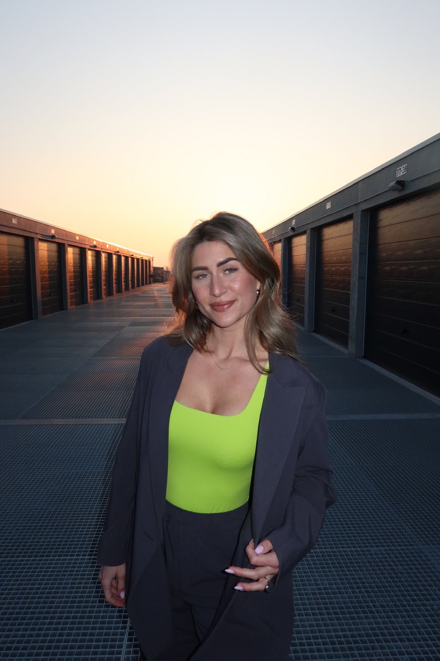 THE SLEEVELESS SQUARE NECK BODY LIME GREEN women — KATE JUNE