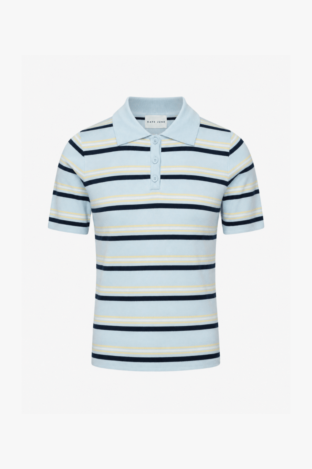 THE SOFT STRIPE POLO LIGHT BLUE women — KATE JUNE