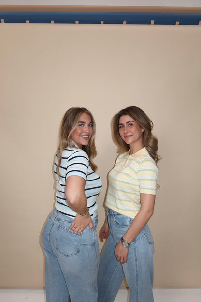 THE SOFT STRIPE POLO YELLOW women — KATE JUNE