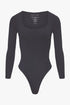 THE SQUARE NECK BODY GREY women — KATE JUNE