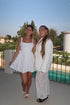 tie detail blazer oversized off-white outfit styled women — KATE JUNE