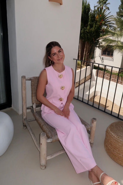 THE SUNSET SHELL GILET LIGHT PINK women — KATE JUNE